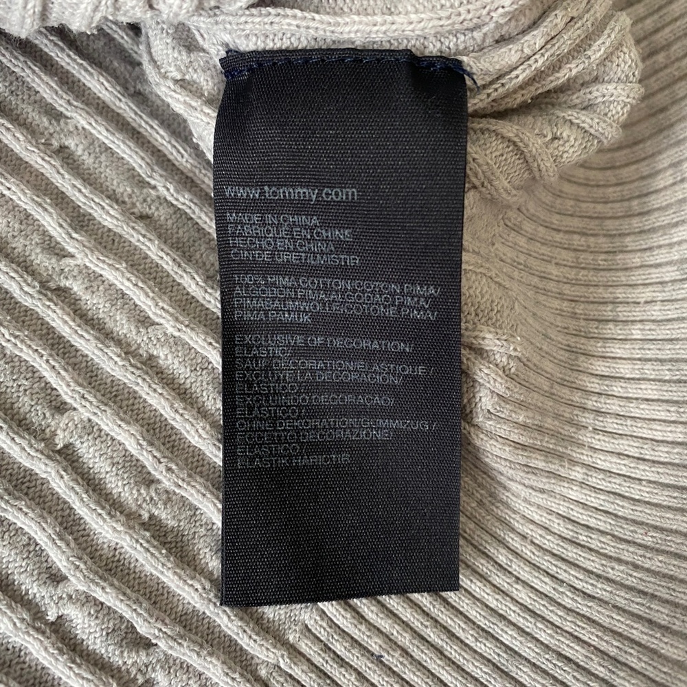 Tommy Hilfiger Women's Light Gray Cable Knit Long Sleeve Sweater Size Large - Picture 5 of 11
